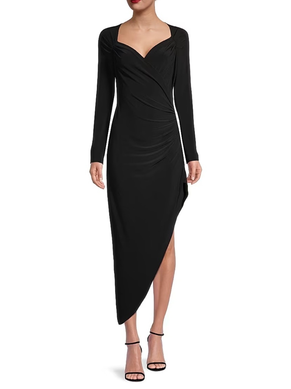 Norma Kamali Asymmetric Draped Gathered Dress
